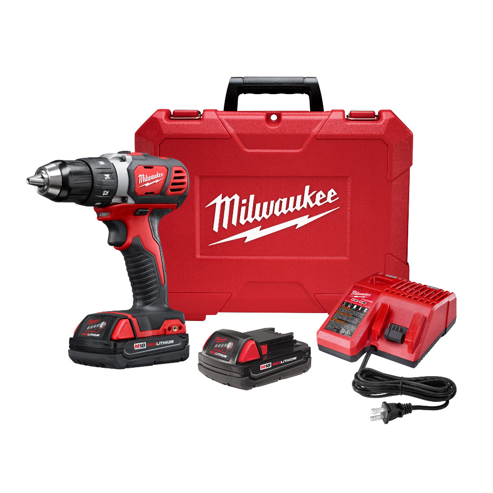 M18 18 Volt Lithium-Ion Cordless Compact 1/2 in. Drill Driver Kit w/ Compact Batteries