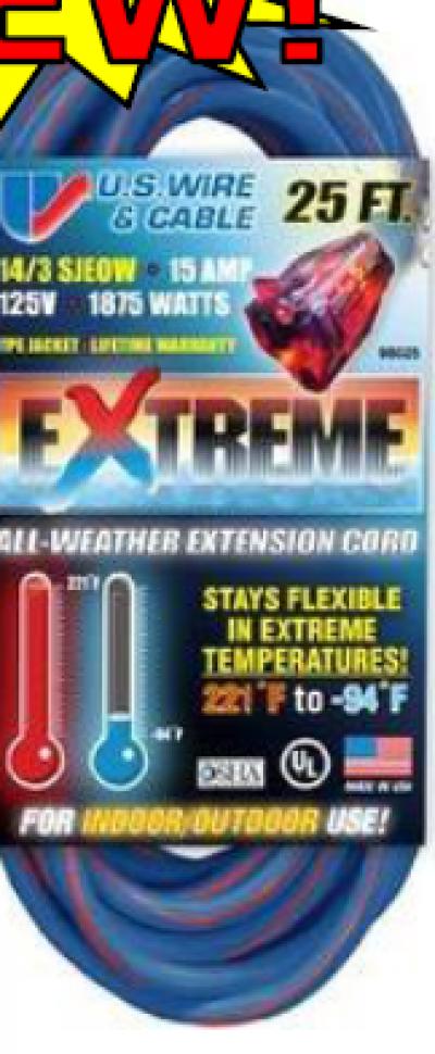 25' Extreme Weather Extension Cords 