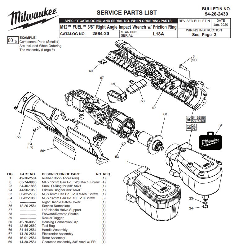 Milwaukee Electronics Assembly 14-20-2564