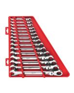 15pc Flex Head Ratcheting Combination Wrench Set - SAE