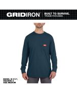 HEAVY DUTY POCKET T - LS BLUE - Small