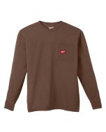 HEAVY DUTY POCKET T - LS BROWN