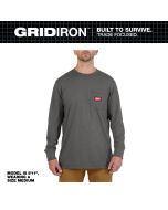 HEAVY DUTY POCKET T - LS GRAY - Small