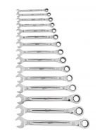 15pc Ratcheting Combination Wrench Set - Metric