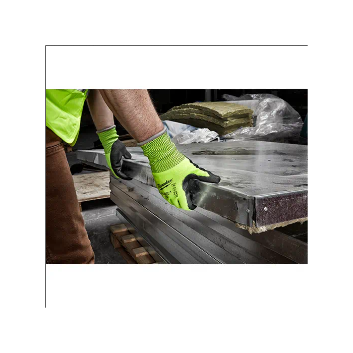 High Visibility Cut Level Polyurethane Dipped Gloves Size