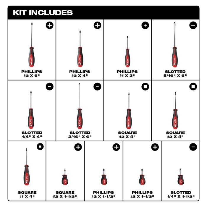 13Pc Tri Lobe Screwdriver Kit
