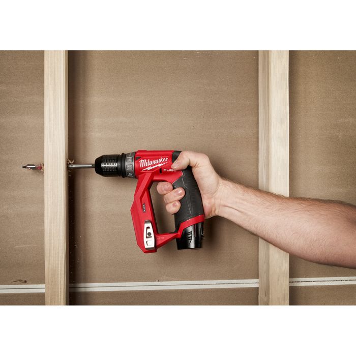 Milwaukee M12 FUEL 12V Lithium-Ion Brushless Cordless 4-in-1 Installation 3/8 in. Drill Driver with 4 Tool Head (Tool-Only)