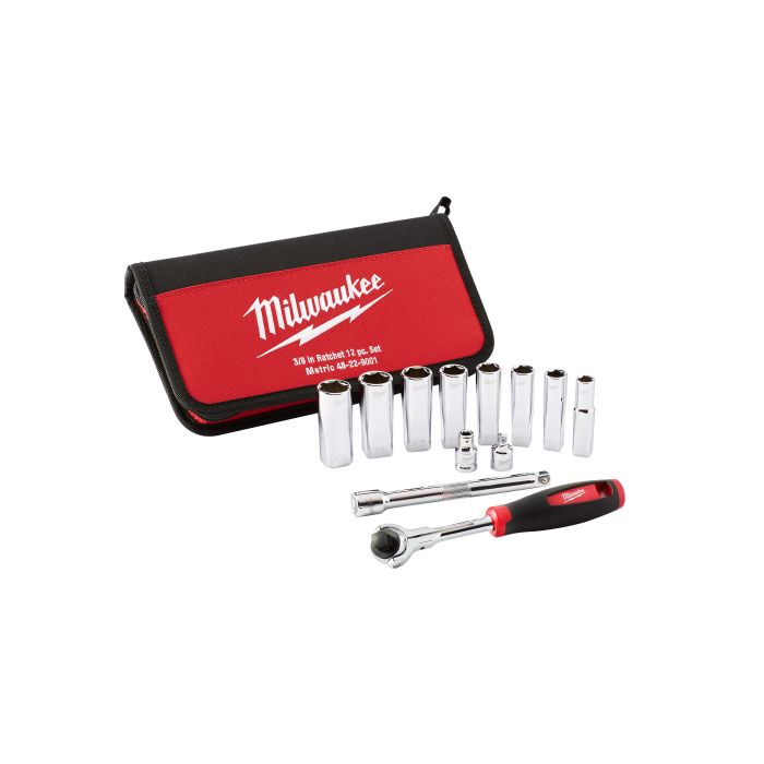 Milwaukee 48-22-9001 12-Piece 3/8 in. Drive Metric Socket Set