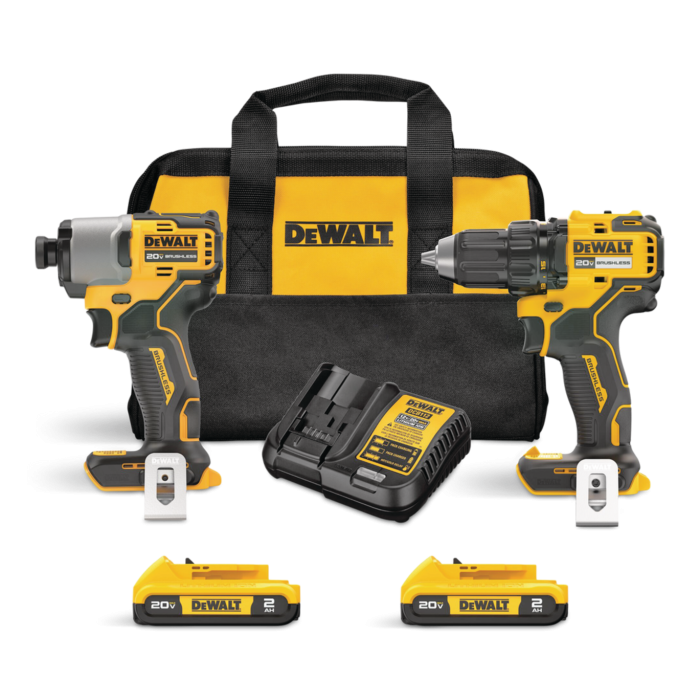 DEWALT 20V MAX Compact Brushless Drill/Driver And Impact Kit with 2  Batteries, Charger and Soft Bag in the Power Tool Combo Kits department at