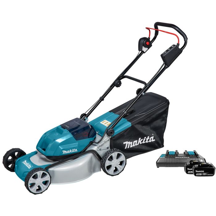 Makita DLM463PT2 18Vx2 LXT Cordless 18″ Lawn Mower Kit w/XPT, (2