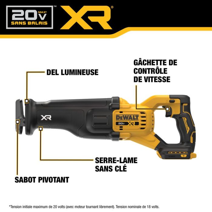 Dewalt DCS384WW1 20V MAX* XR® BRUSHLESS CORDLESS RECIPROCATING SAW