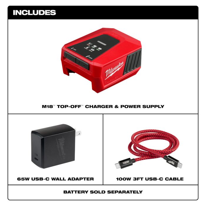 Milwaukee 2847-20 M18™ TOP-OFF™ Charger Power Supply