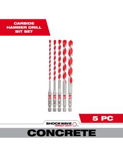 5PC. SHOCKWAVE Impact Duty™ Carbide Hammer Drill Bit Set
