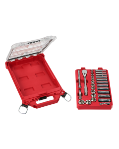 3/8” Drive 28pc Ratchet & Socket Set with PACKOUT™ Low-Profile Compact Organizer - SAE
