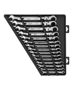 15pc Flex Head Ratcheting Combination Wrench Set - Metric