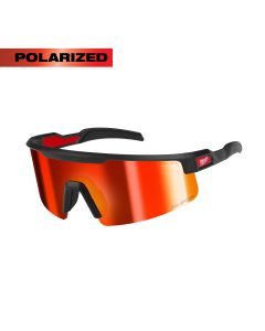 Polarized Wrap Around Safety Glasses - Red Mirrored Dual Coat Lens