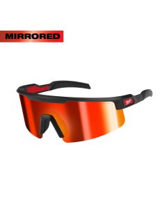 Wrap Around Safety Glasses - Red Mirrored Anti-Scratch Lenses