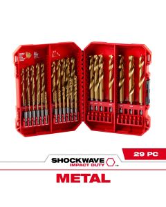 SHOCKWAVE Impact Duty™ RED HELIX™ Titanium Drill Bit Set - 29PC