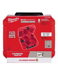 Milwaukee 8 PC BIG HAWG™ Carbide Teeth Plumber's Hole Saw Kit