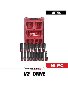 SHOCKWAVE Impact Duty™ Socket 1/2” Dr 16PC MM PACKOUT Set