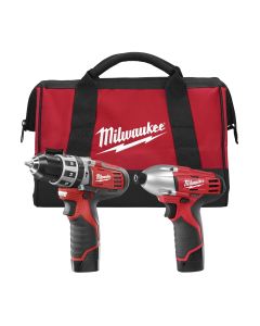 M12 12 Volt Lithium Ion Cordless 3/8 in. Hammer Drill/Driver and Impact Driver Combo Kit - 2 Tool
