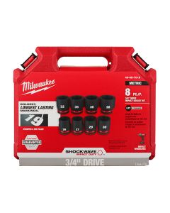 8PC SHOCKWAVE Impact Duty™ 3/4" Drive Metric Standard 6 Point Socket Set