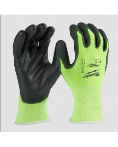High Visibility Cut Level 1 Polyurethane Dipped Gloves - Size Small - 1 Pack