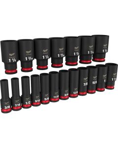 19PC SHOCKWAVE Impact Duty™ 1/2" Drive SAE Deep 6 Point Socket Set