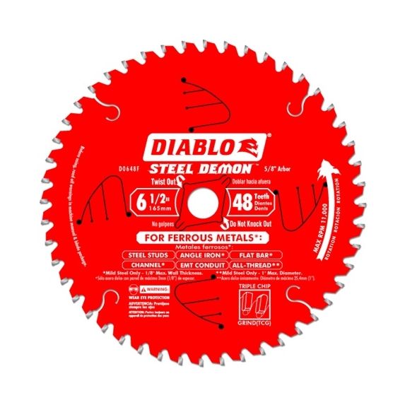 Diablo 6-1/2 48 Tooth Steel Demon Metal Cutting Saw Blade