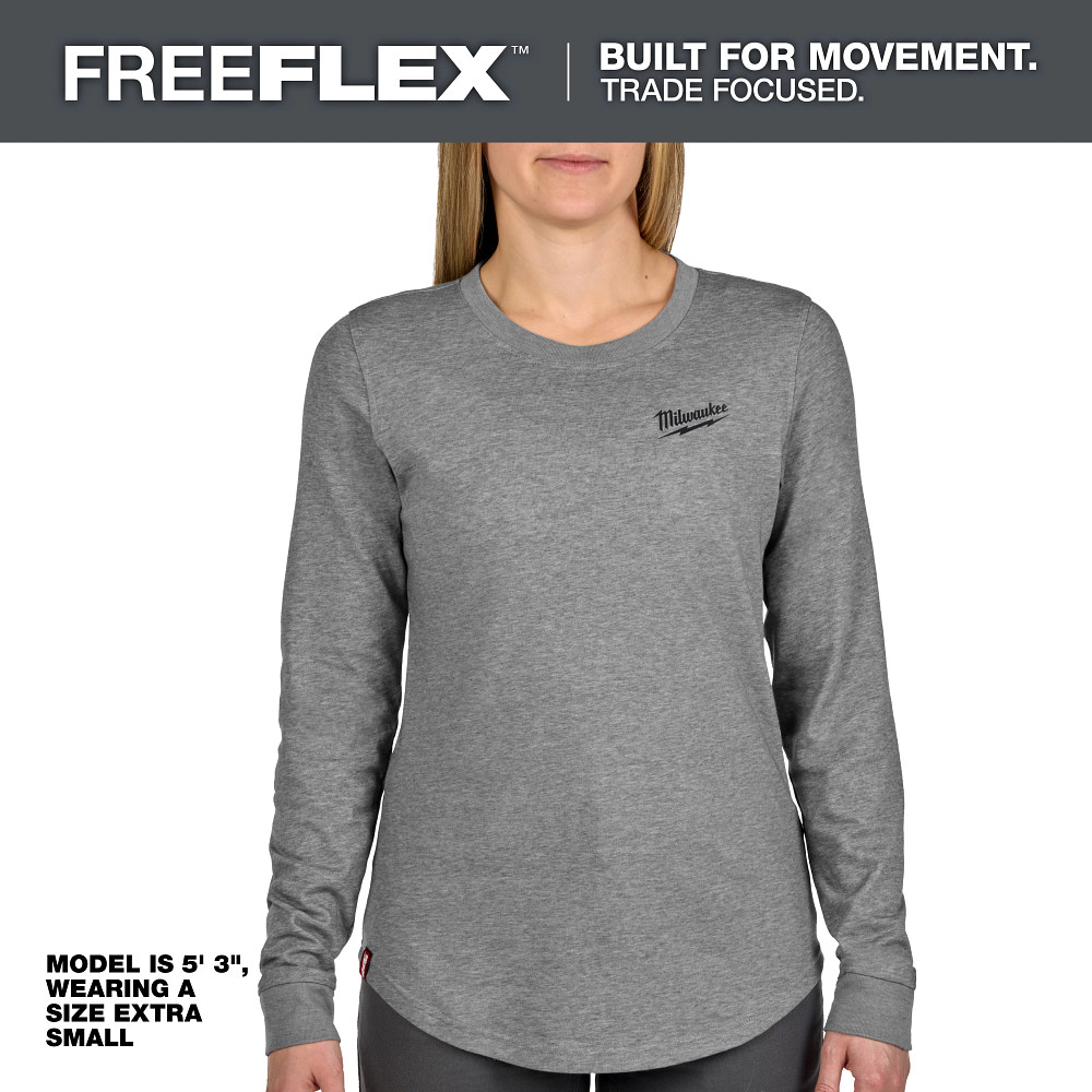 Women's FREEFLEX™ Hybrid Tee - Long Sleeve Gray XL