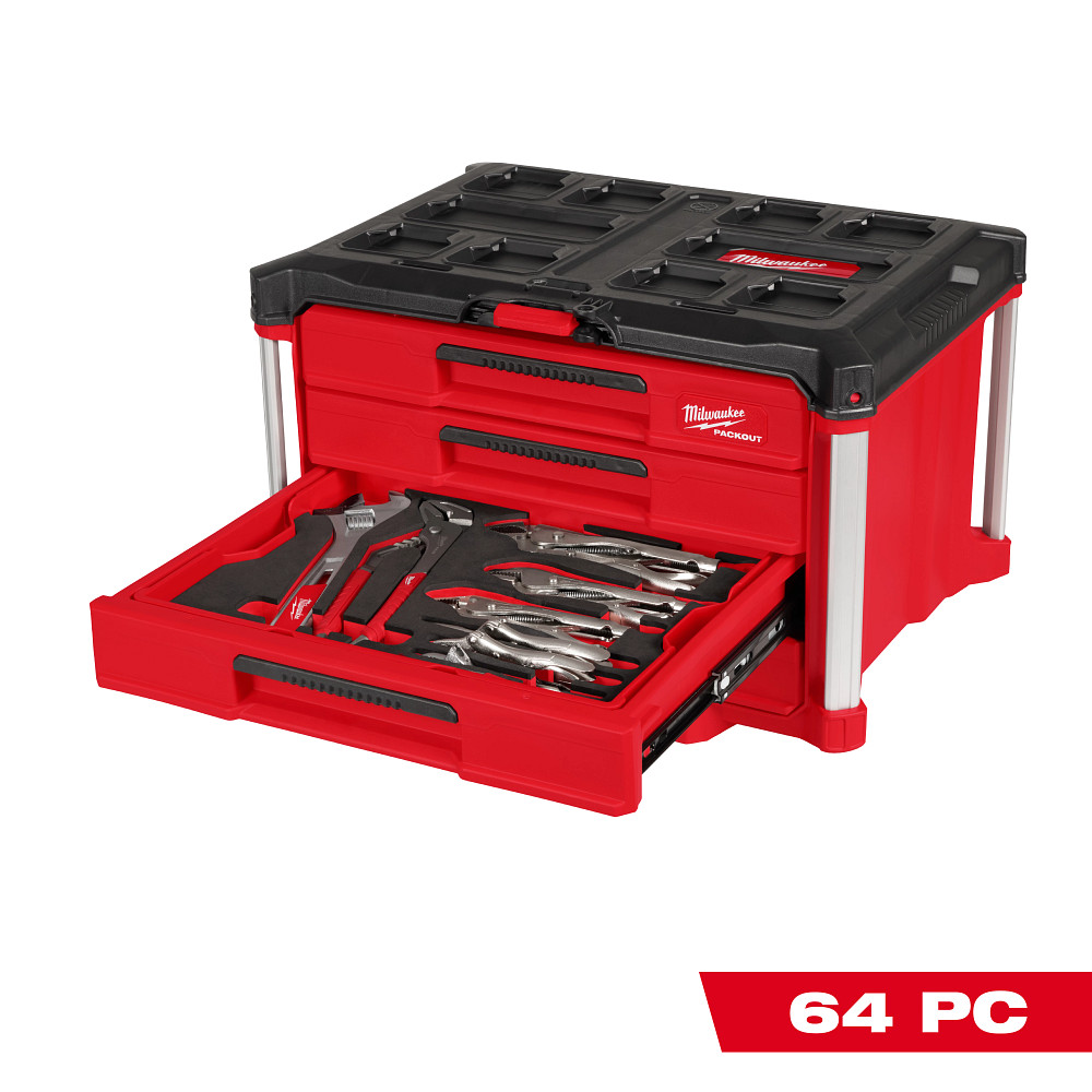 64pc. Hand Tool Set with PACKOUT™ 4 Drawer Tool Box