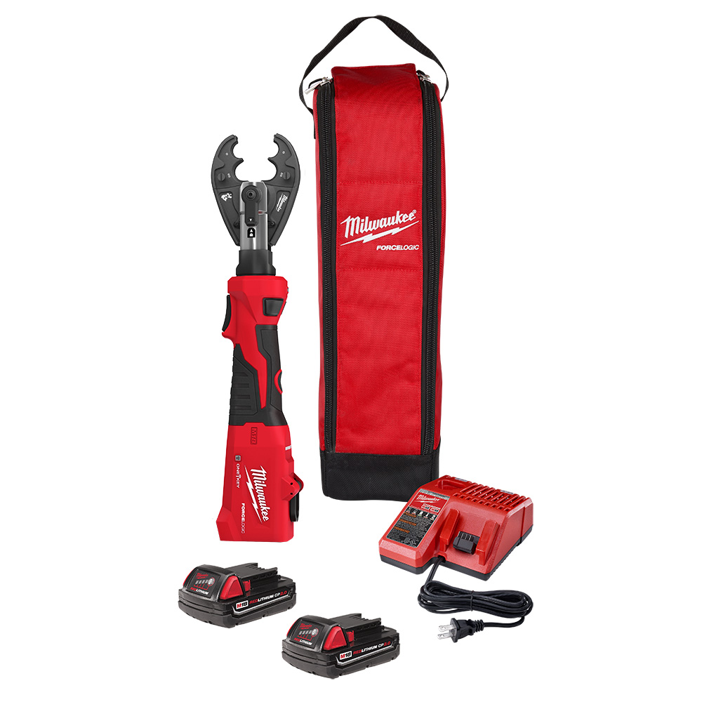 M18 18 Volt Lithium-Ion Cordless FORCE LOGIC 6T Linear Utility Crimper w/ O-D3 Jaw Kit