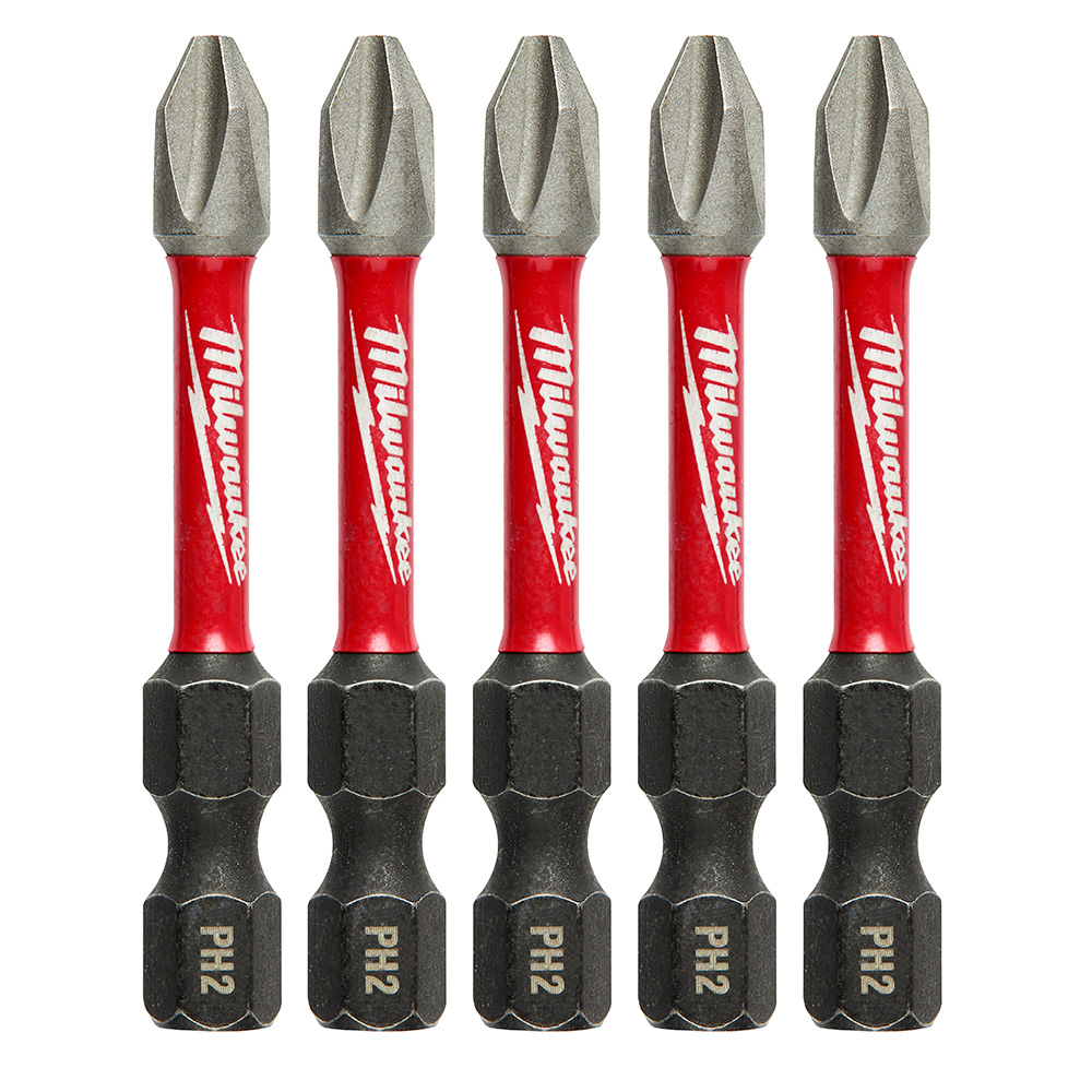 SHOCKWAVE 2 in. Impact Phillips #2 Power Bits - 5 Pack