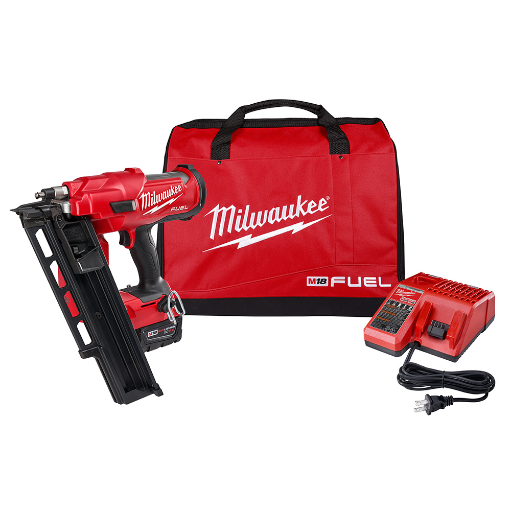 M18 FUEL 18 Volt Lithium-Ion Brushless Cordless 21 Degree Framing Nailer Kit