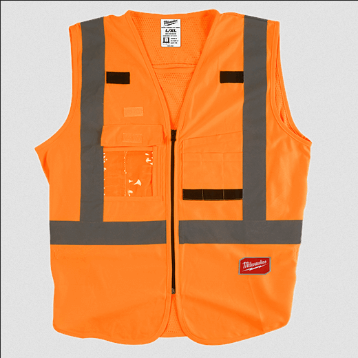 Class 2 High Visibility Safety Vests - Compliance - ANSI & CSA - 4X/5X - Orange