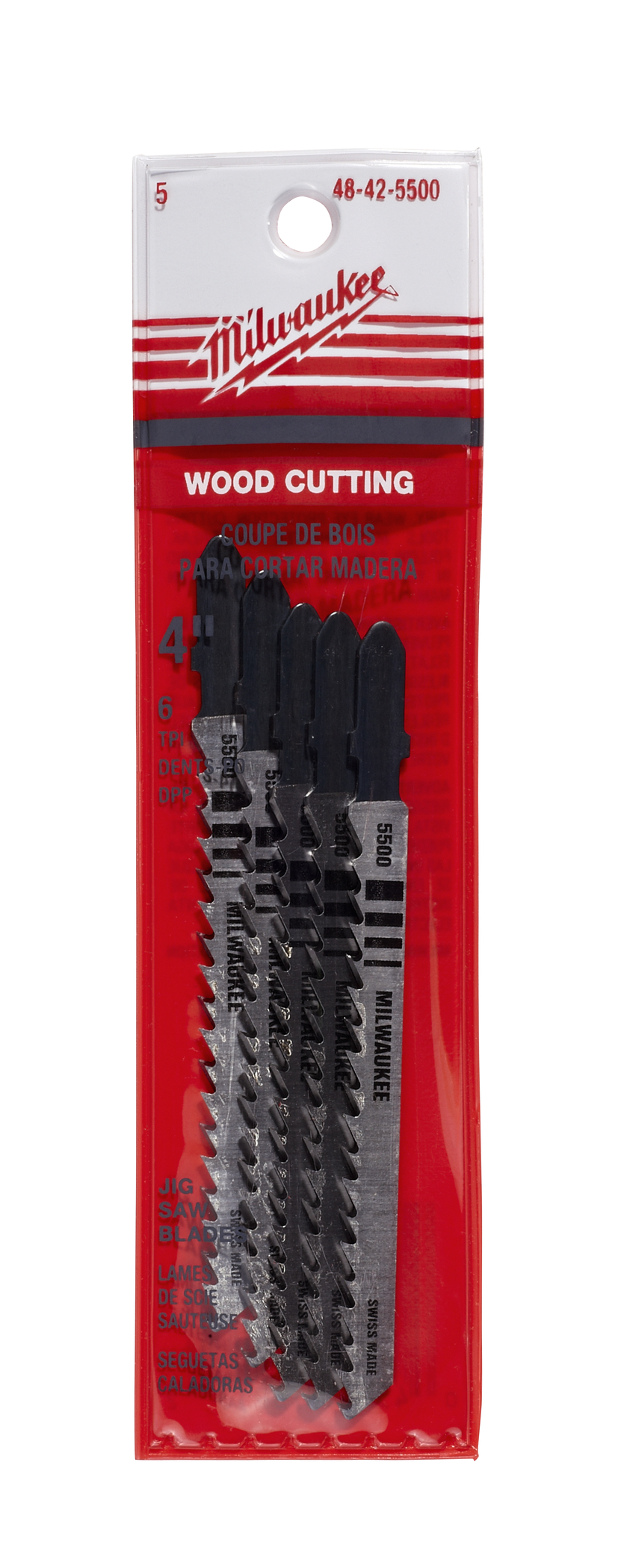 4 in. 6 TPI High-Carbon Steel Jig Saw Blade - 5 Pack