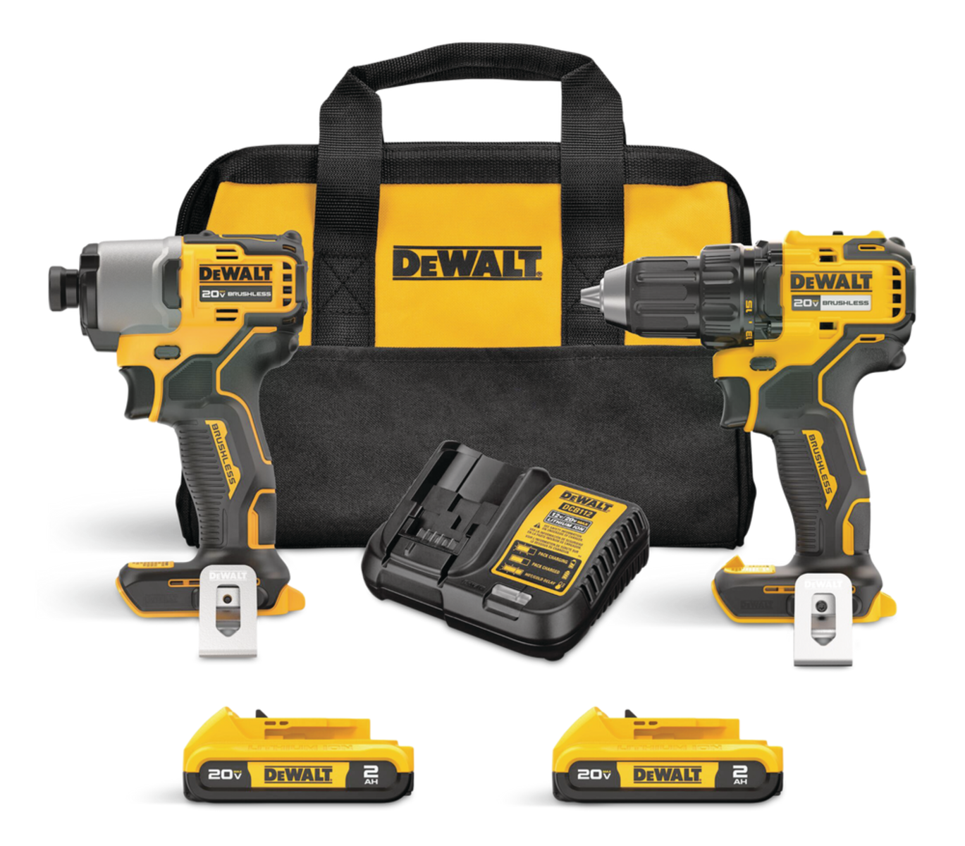 DEWALT 20V MAX 2-Tool Brushless Power Tool Combo Kit with Soft Case (2-Batteries and Charger Included)