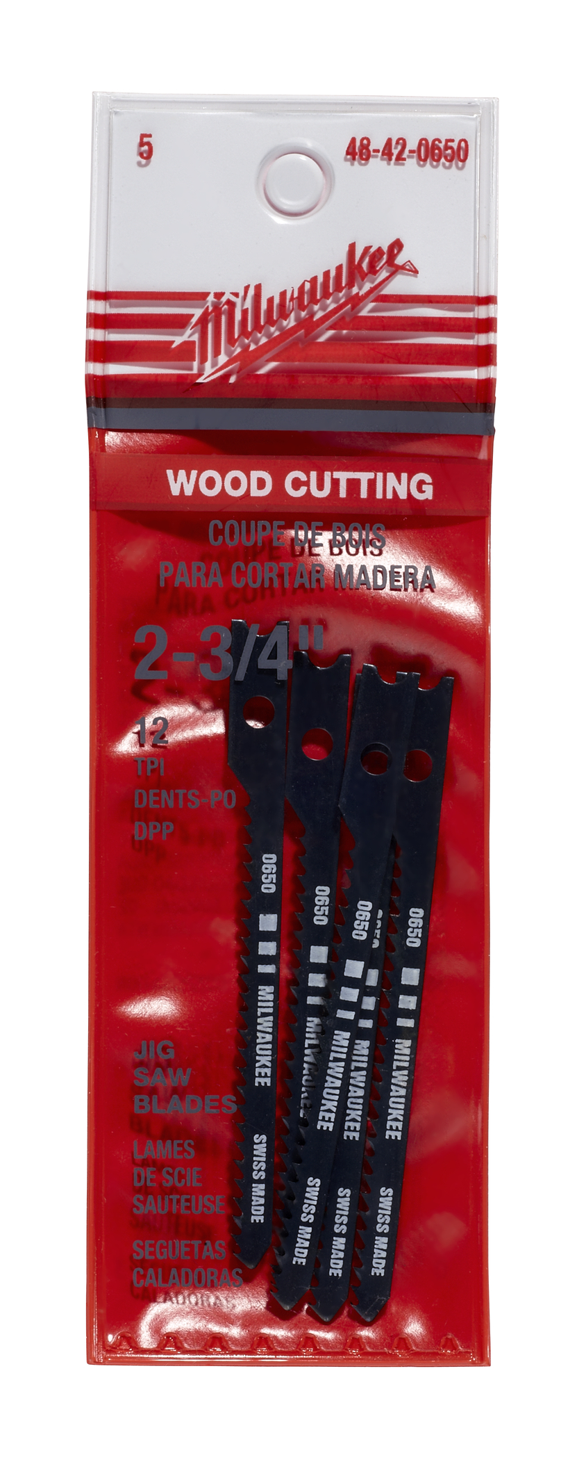 2-3/4 in. 12 TPI High Carbon Steel Jig Saw Blade - 5 Pack