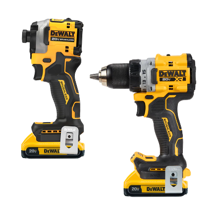DEWALT 20V MAX XR Brushless Cordless Drill and Impact Driver with (2) 2Ah Batteries and Charger
