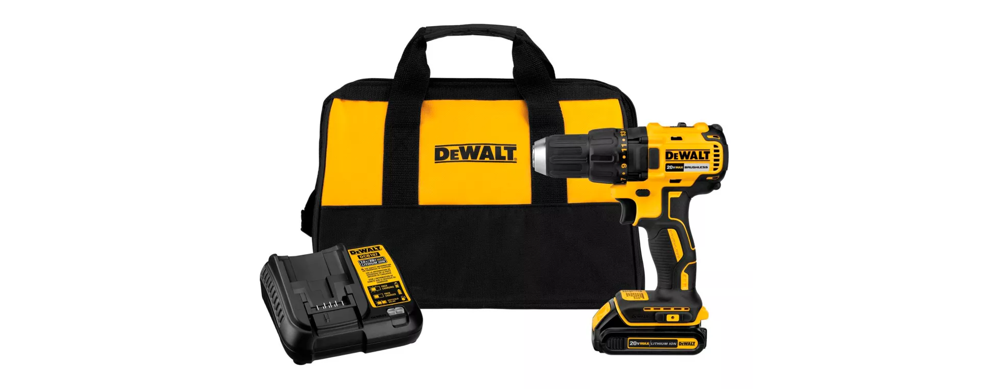 DEWALT DCD777C1 20V MAX 1/2-in Brushless Drill/Driver Kit, 1.3Ah