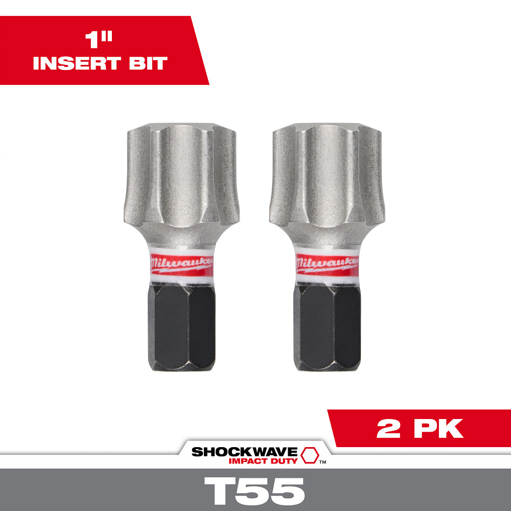 SHOCKWAVE™ Impact Duty 1" T55 Insert Bits 2Pk
