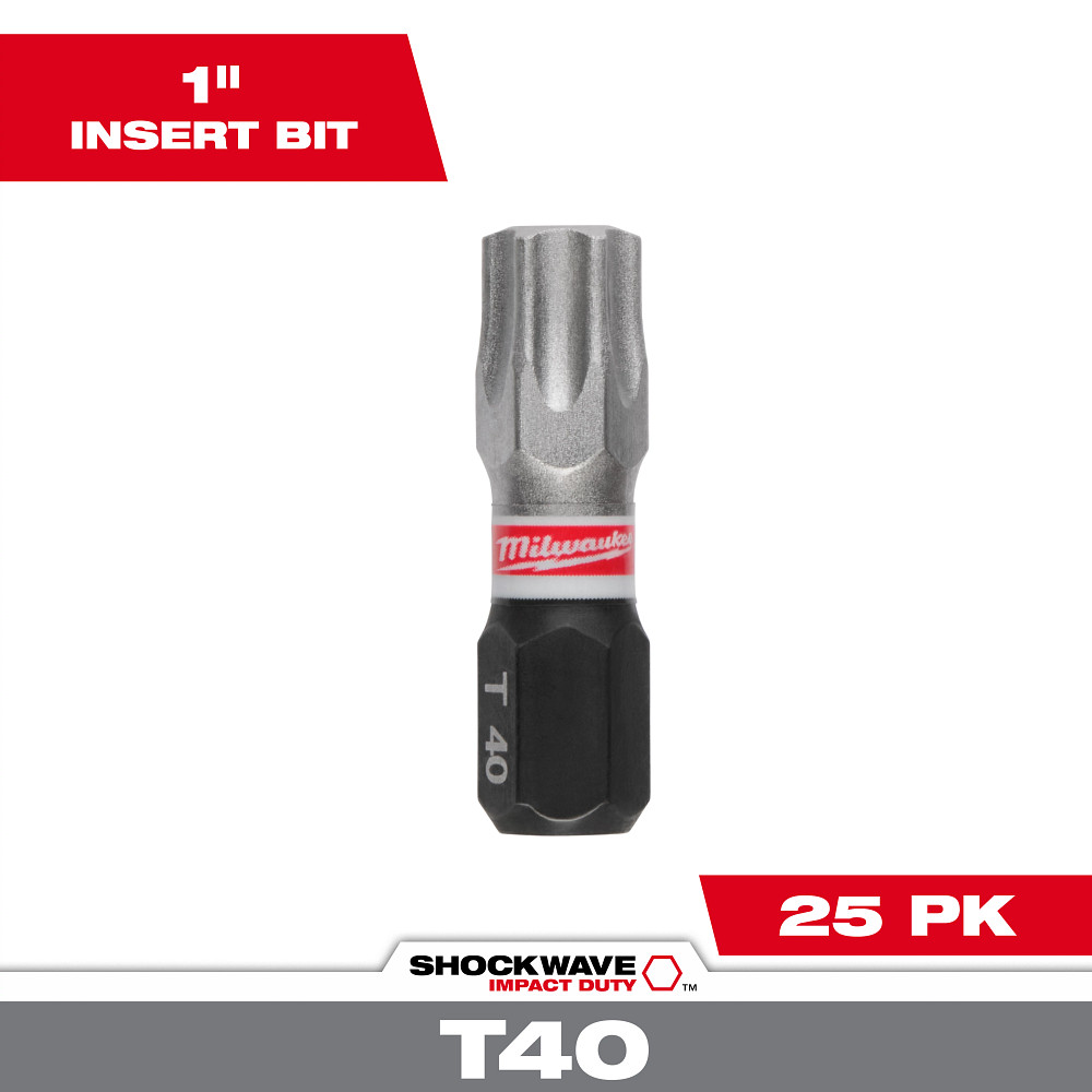 SHOCKWAVE™ Impact Duty 1" T40 INSERT BITS 25Pk