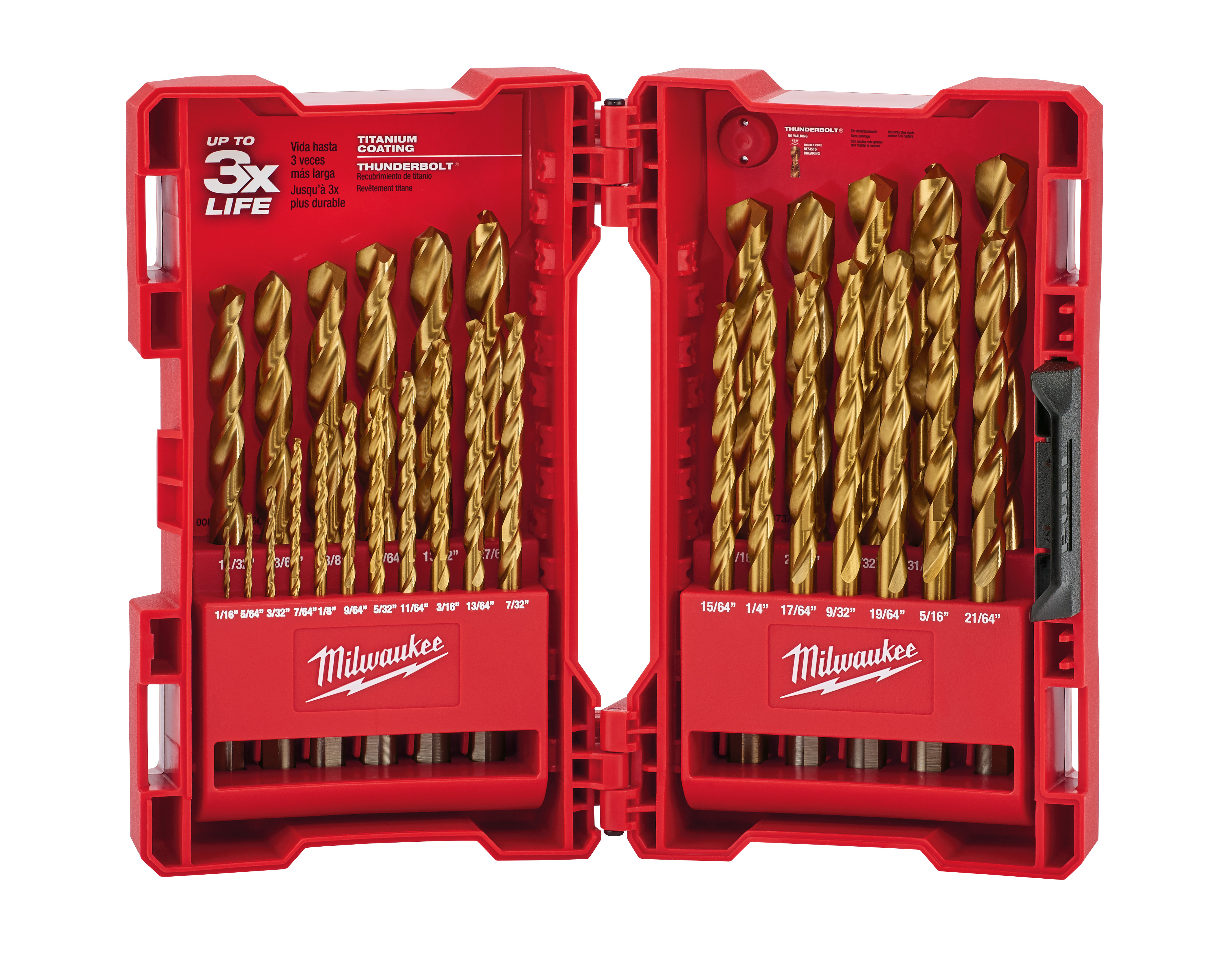 Thunderbolt Titanium Coated Drill Bit Set - 29 Piece