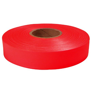 600" x 1" Red Flagging Tape 