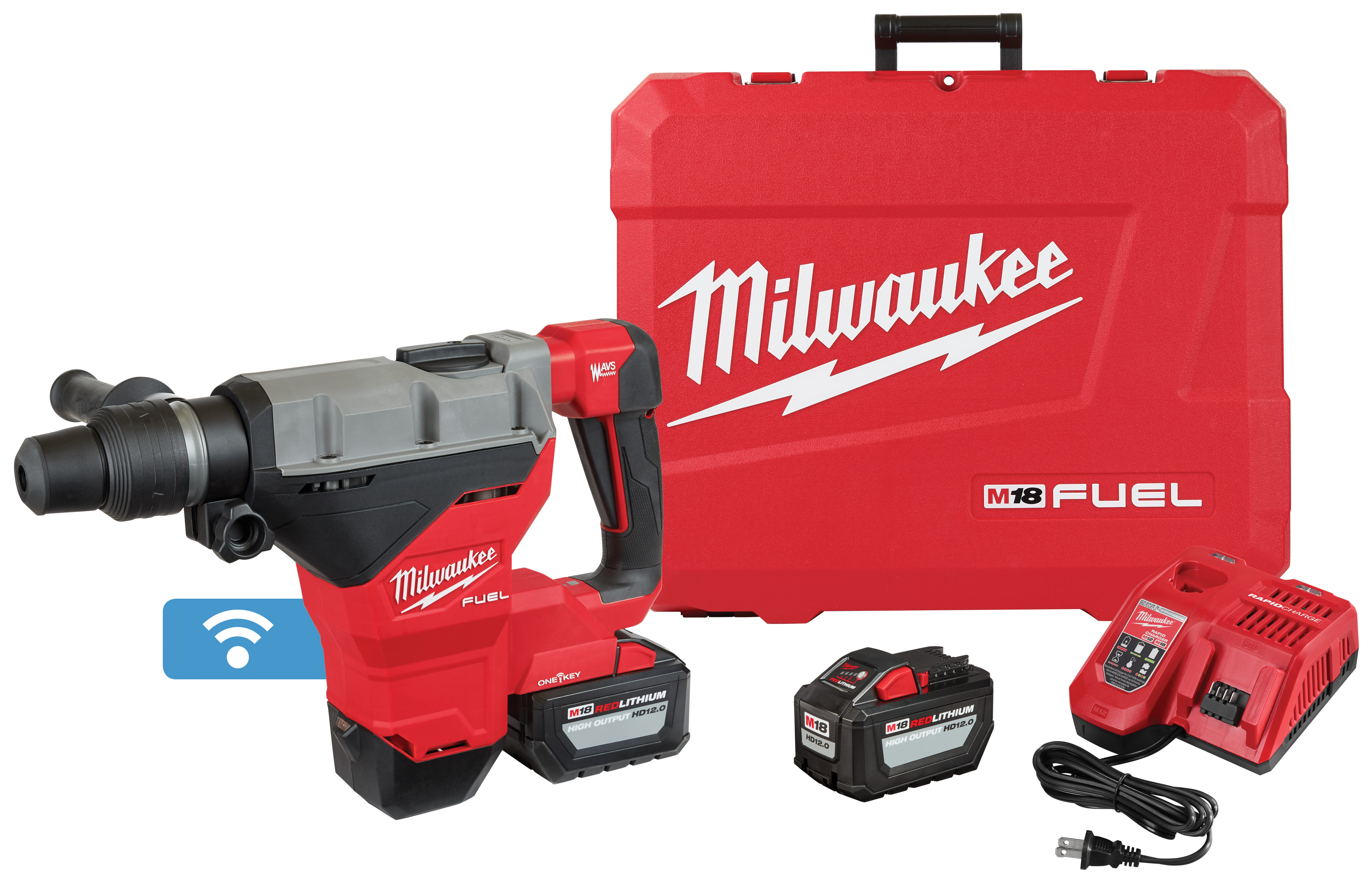 M18 FUEL ONE-KEY 18 Volt Lithium-Ion Cordless 1-3/4 in. SDS Max Rotary Hammer Battery Kit