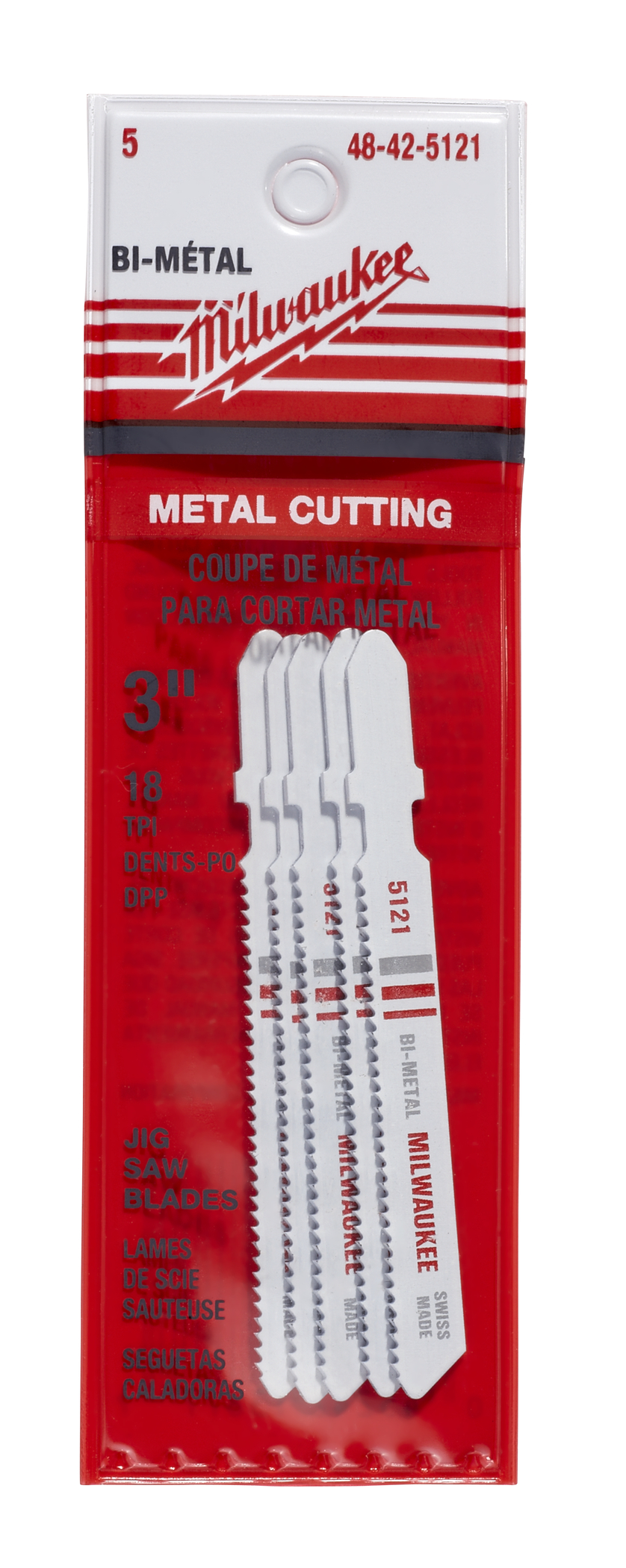 3 in. 18 TPI Bi-Metal Jig Saw Blade - 5 Pack