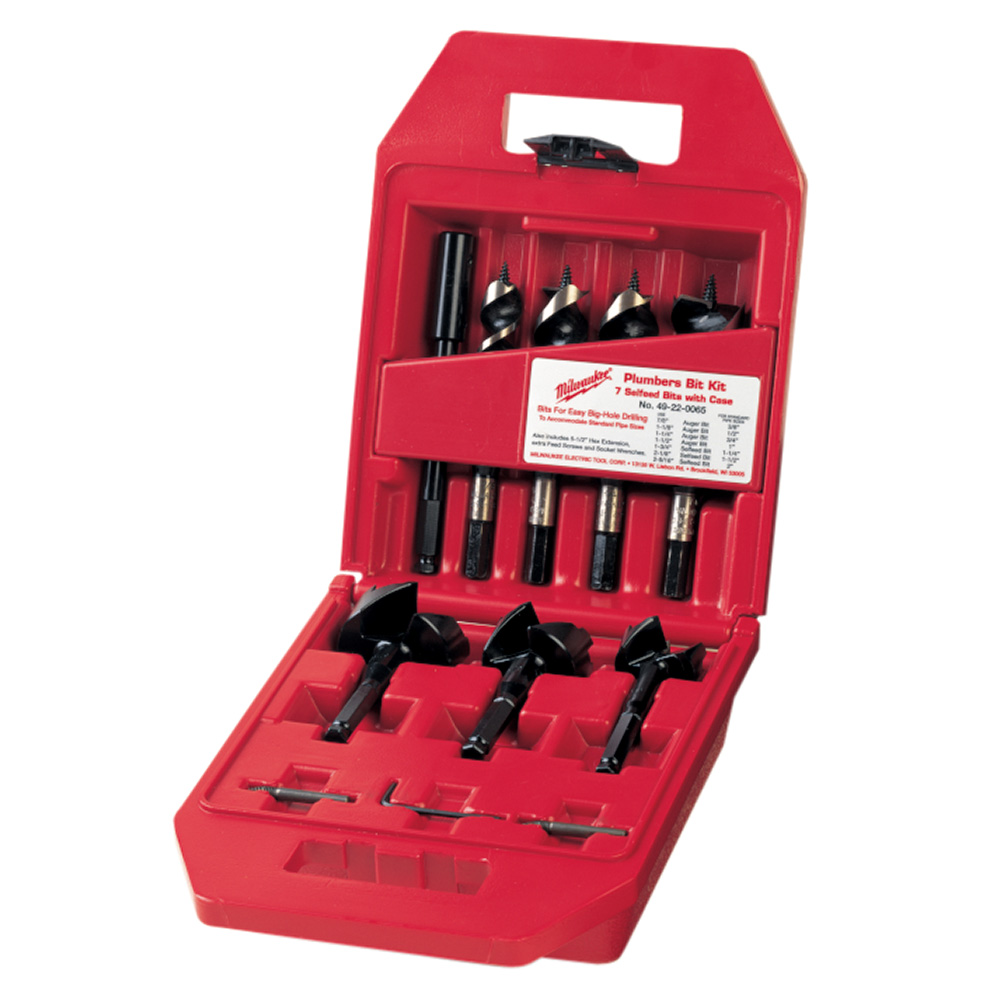 Plumbers Selfeed Bit Kit - 7 Piece