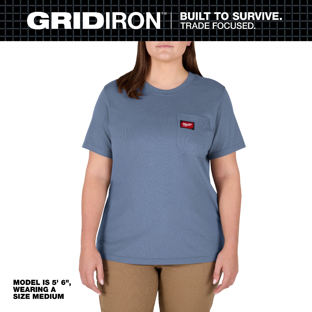 Women's GRIDIRON™Pocket T-Shirt - Short Sleeve Blue - Small