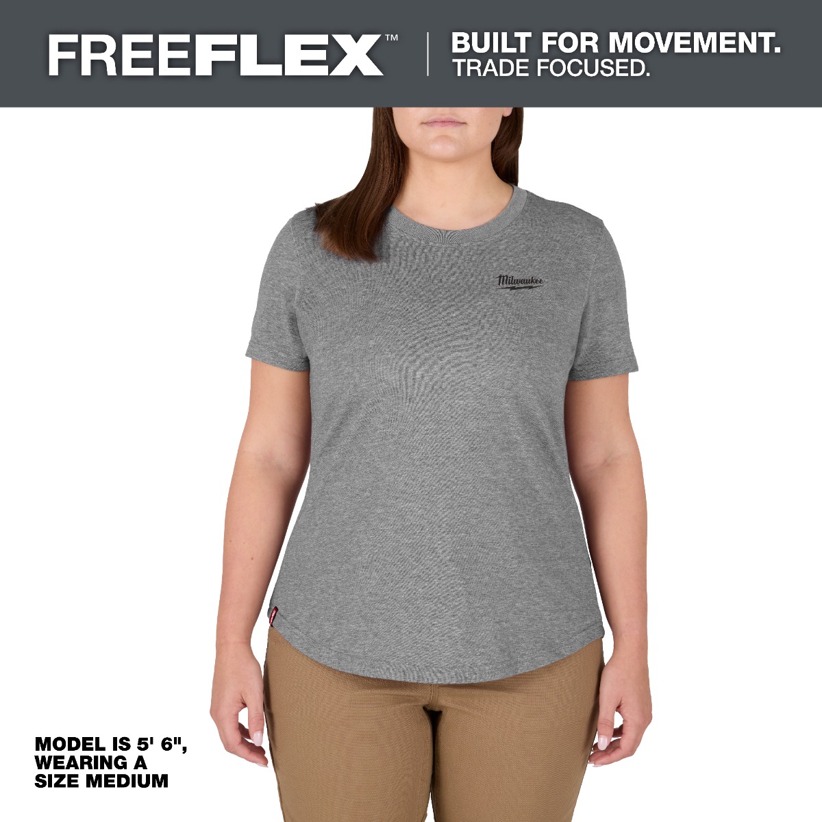 Women's FREEFLEX™ Hybrid Tee - Short Sleeve Gray - Large