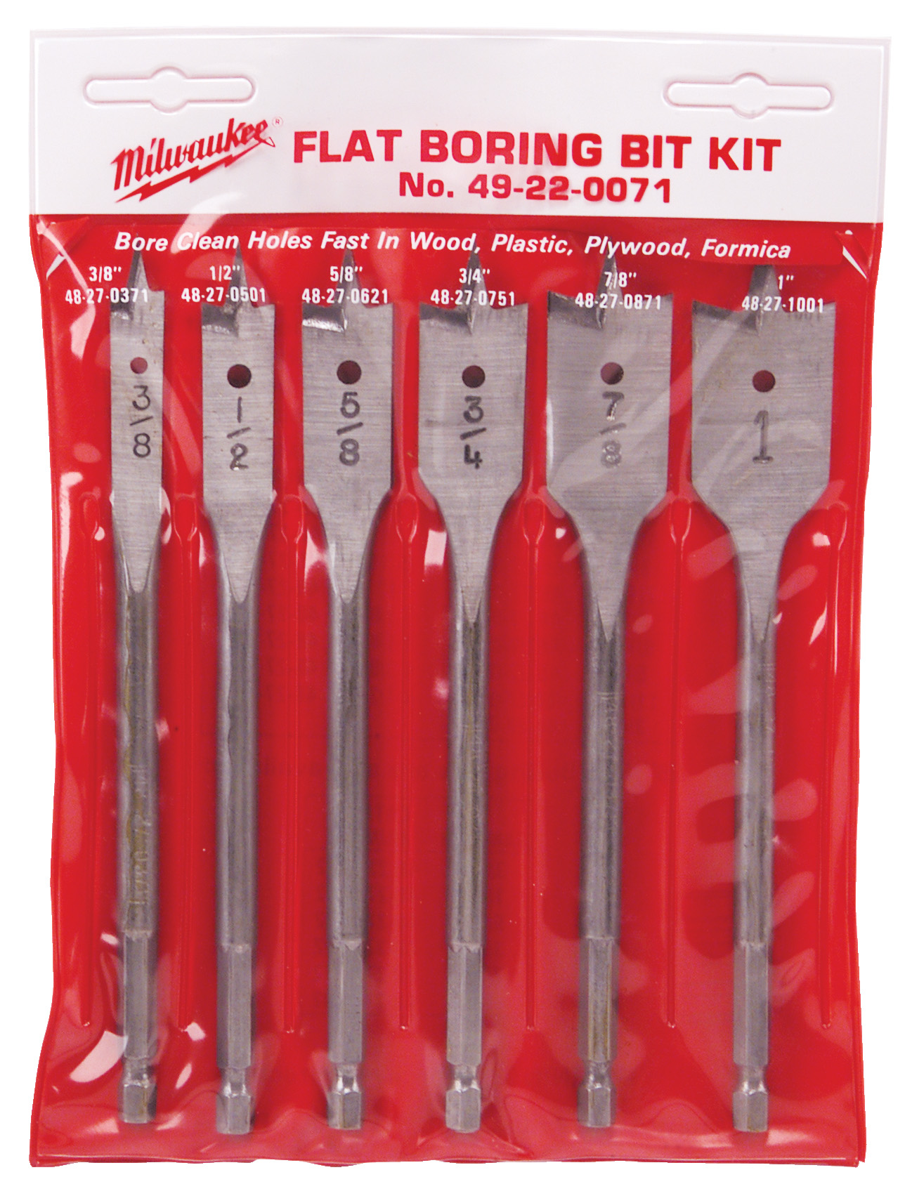 Universal Flat Boring Bit Kit - 6 Piece